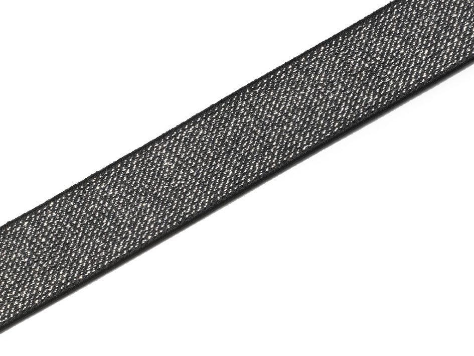 Prym Color Elastic 25 mm black/silver - hel pakke 7m