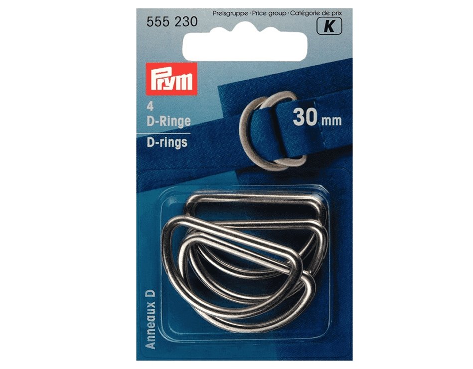 Prym D-ring 30mm 4 stk – Sølv