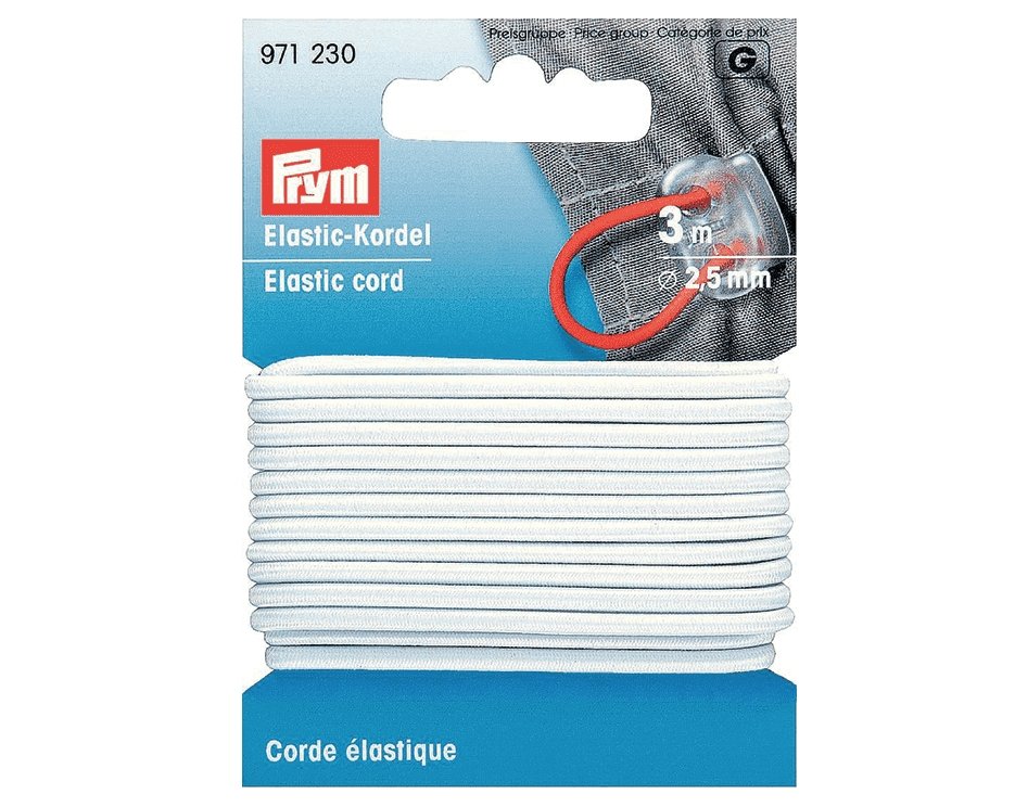Prym Elastisk strikk – 2,5mm Hvit