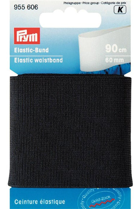 Prym Elastisk strikk – 60 mm. sort 90 cm