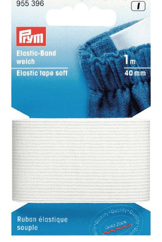 Prym Elastisk strikk – Soft – 40 mm. hvit 1 mtr.