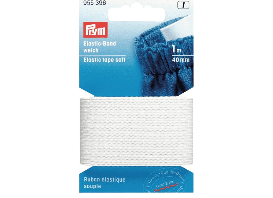 Prym Elastisk strikk – Soft – 40 mm. hvit 1 mtr.