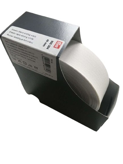 Prym Elastisk strikk – Sterk 40 mm. hvit - 10 meter