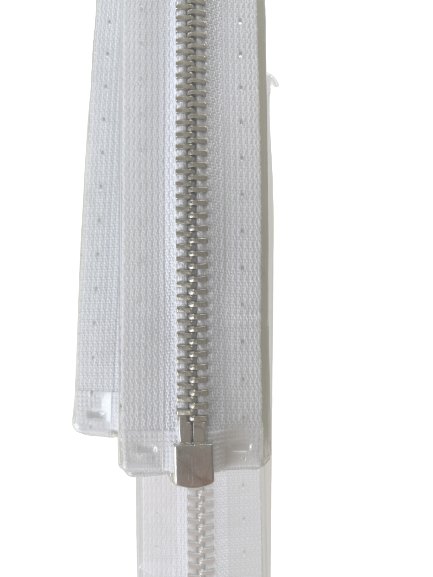 Prym Glidelås Metall M4 45cm – 009 Hvit - Delbar