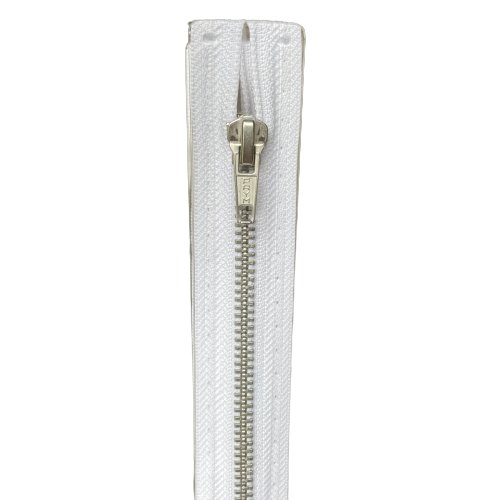 Prym Glidelås Metall M4 45cm – 009 Hvit - Delbar