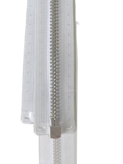 Prym Glidelås Metall M4 50cm – 009 Hvit - Delbar