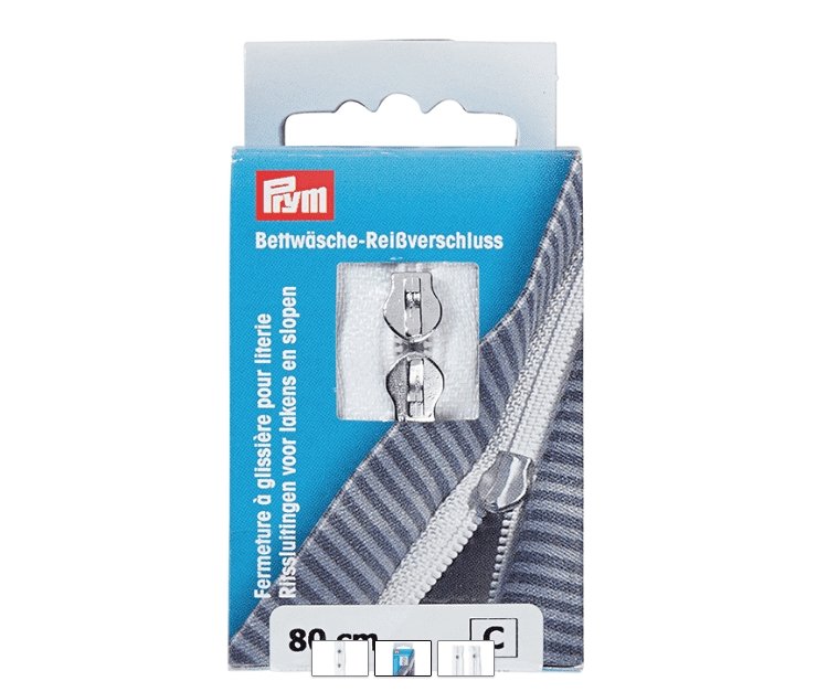 Prym – Glidelås S10 80 cm ikke delbar – Hvit