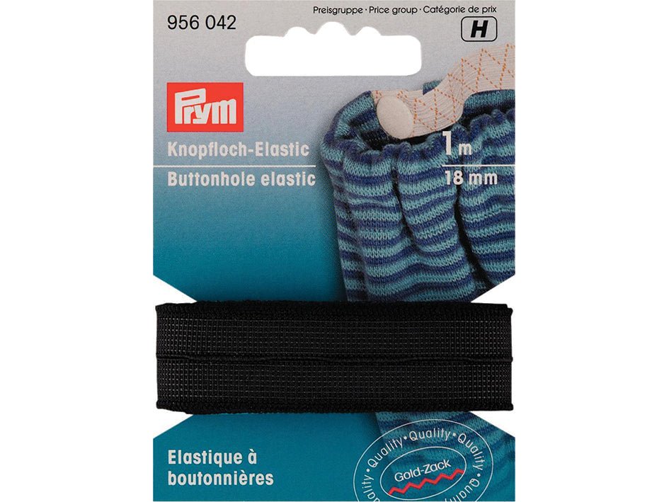 Prym Knappehullstrikk 18mm 1m – Sort