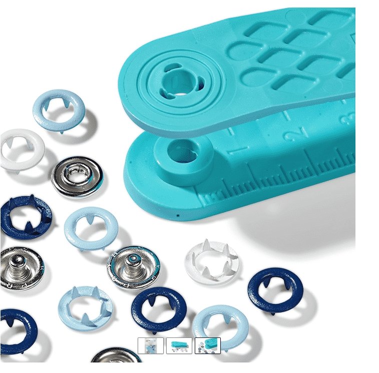 Prym Love – Trykknapp Jersey 8mm – Blue/white/blue