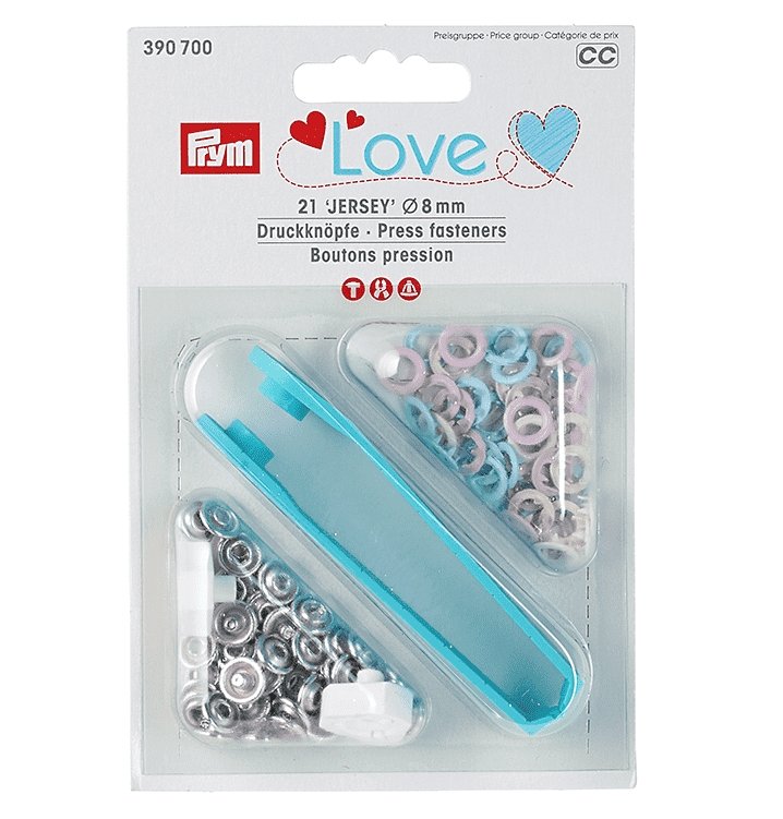 Prym Love – Trykknapp Jersey 8mm – Pale pink/light