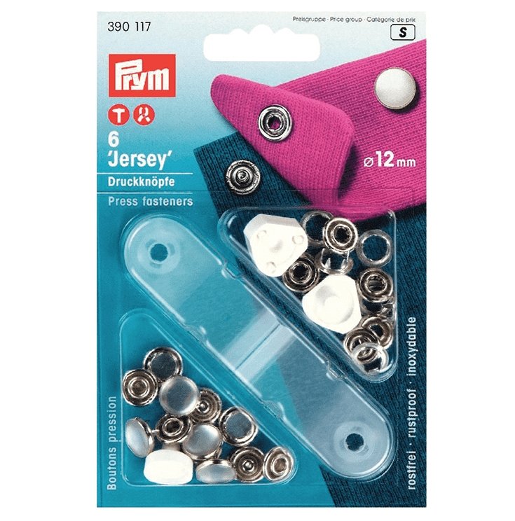 Prym Perle-trykknapper Jersey 12mm 6stk – Hvit