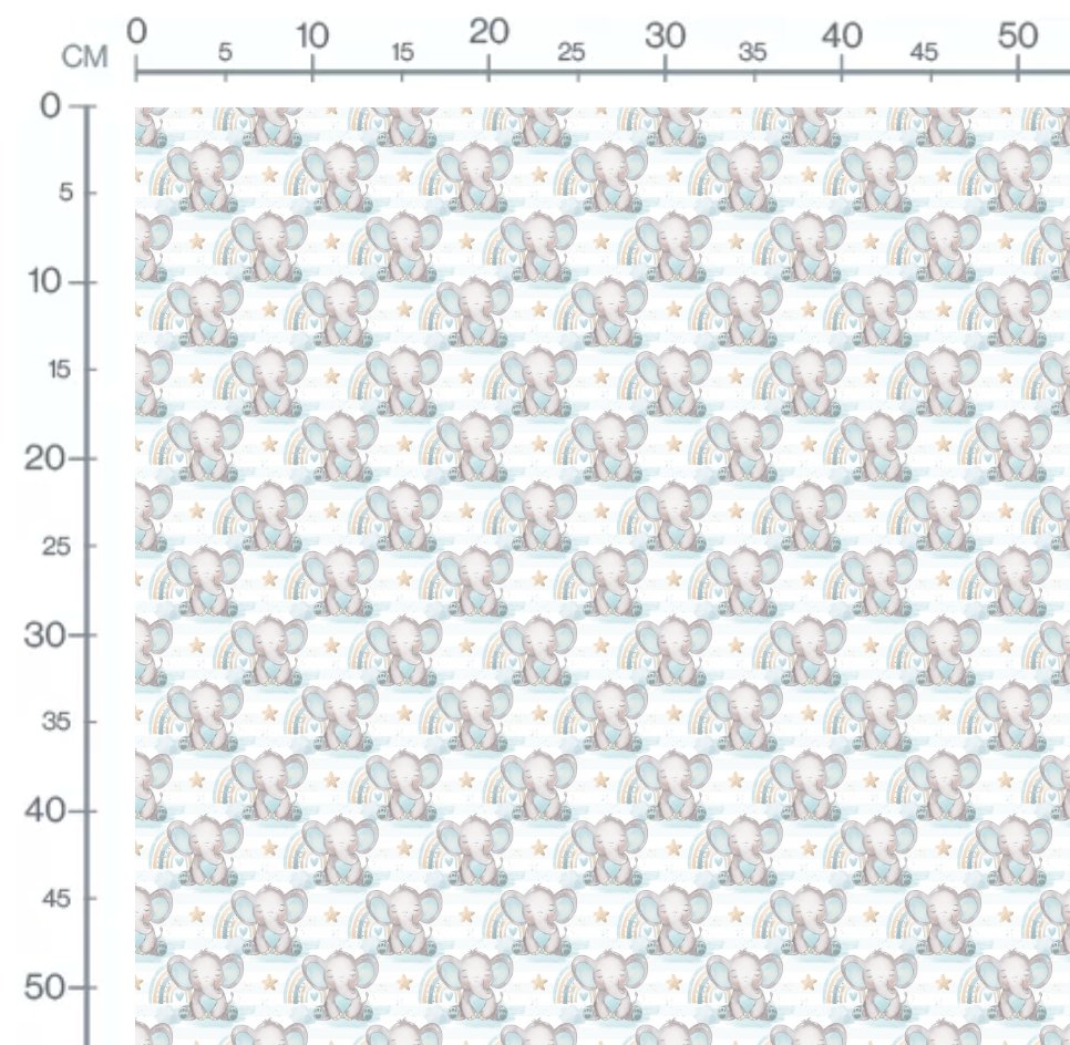 Rainbow & Elephant light blue - Jersey