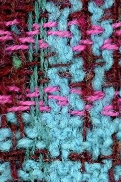 Rutete jakkestoff i 99% ull i fargene turkis - rosa, rødt, lilla, burgunder og svart