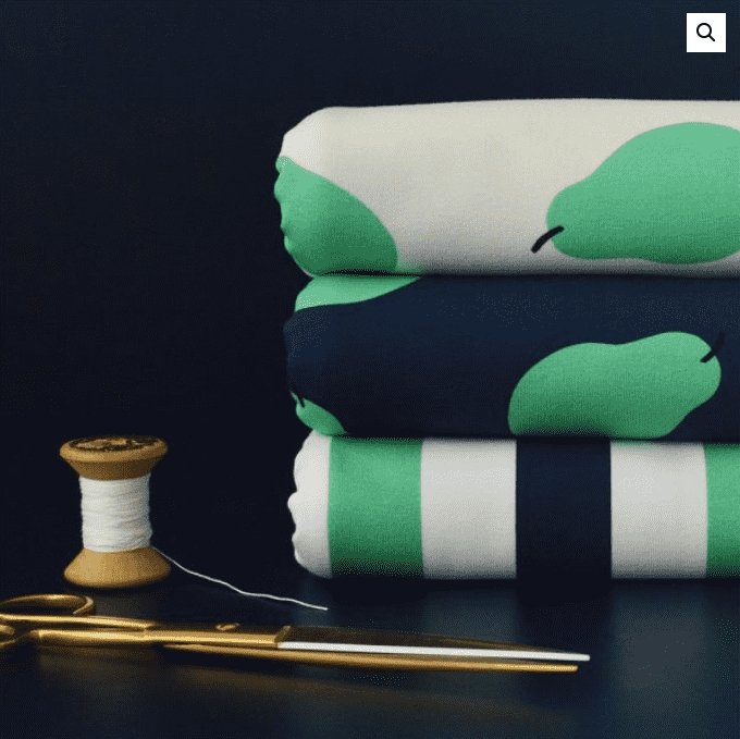 Stripes Dark Blue & Green - økologisk jersey Joseli Design