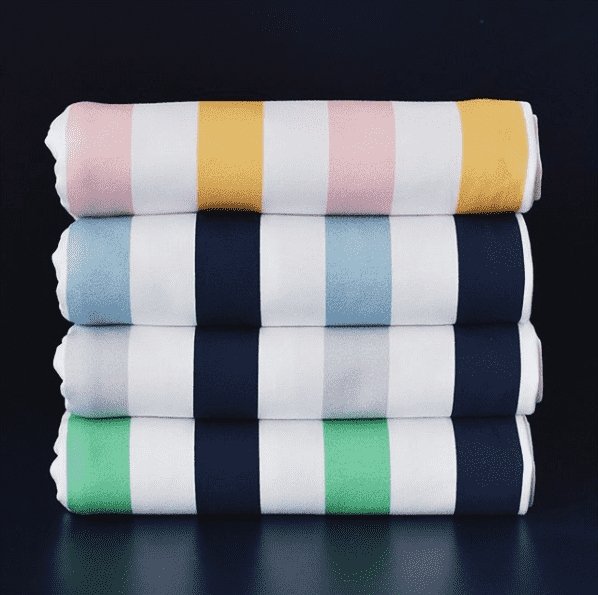 Stripes Dark Blue & Green - økologisk jersey Joseli Design