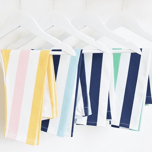 Stripes Dark Blue & Green - økologisk jersey Joseli Design