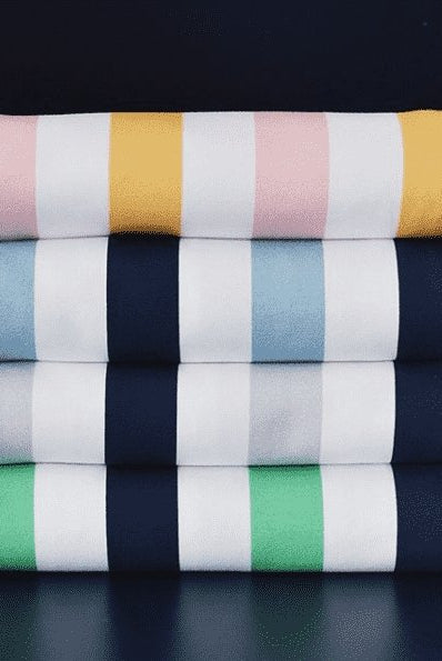 Stripes Dark Blue & Grey - økologisk jersey Joseli Design