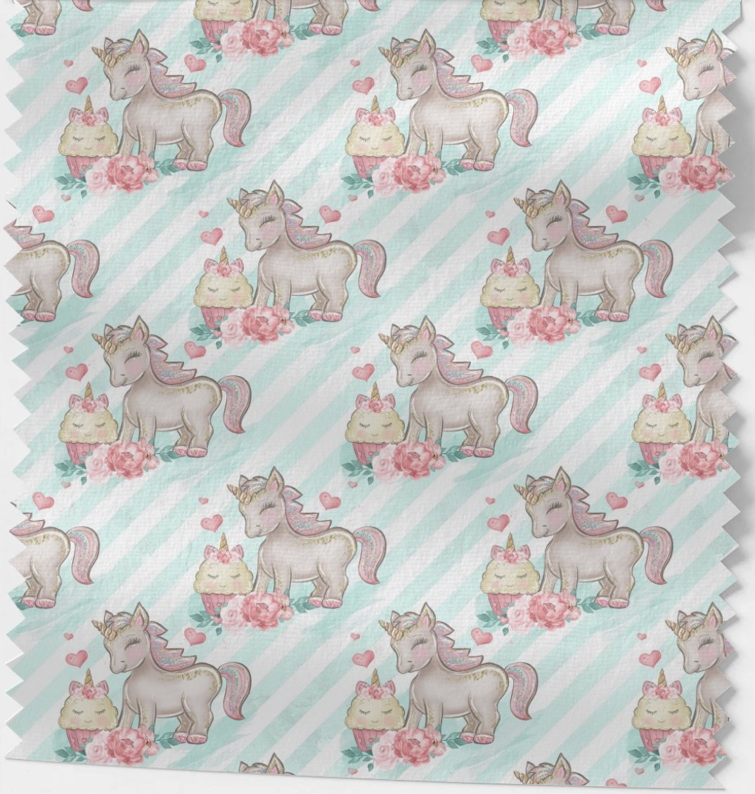 Unicorn & cupcakes green & white stripes - Jersey