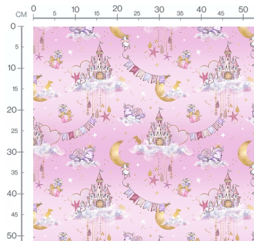 Unicorn & Mice Castles Pink - Jersey