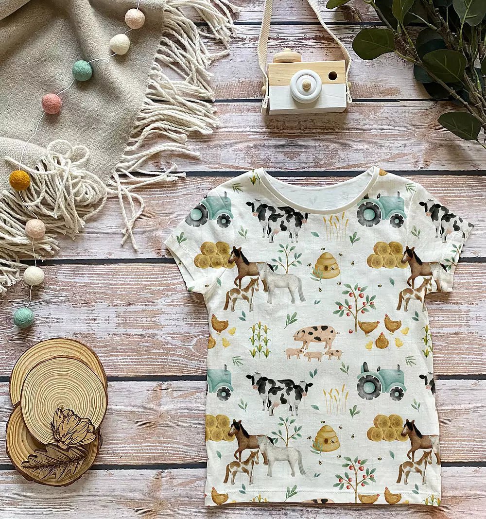 KOMMER SNART Jersey - Sweet Farm Animals - Tygdrømmar