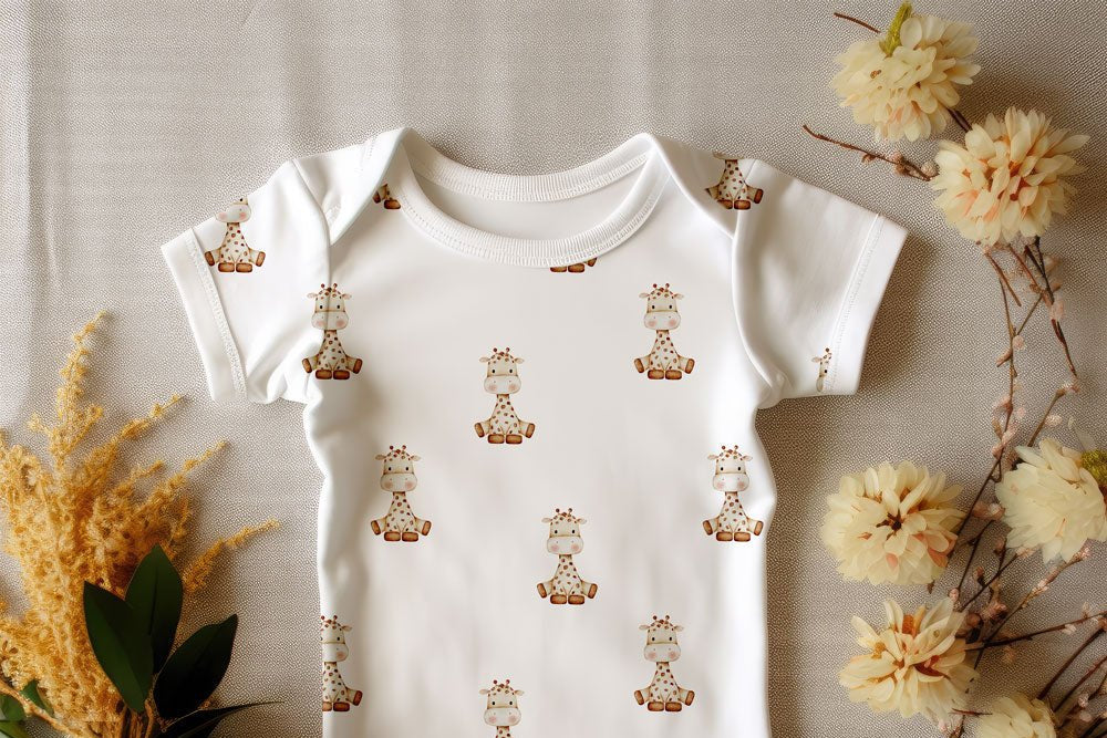 KOMMER SNART Ribbjersey - Sweet Giraffe - Tygdrømmar