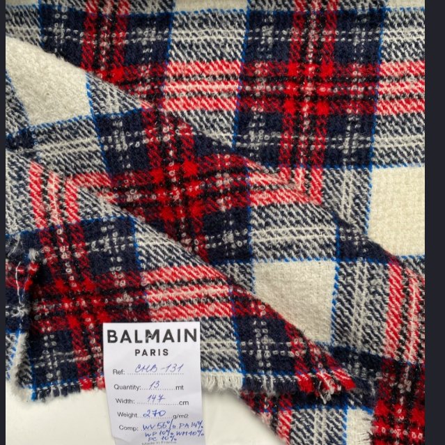 Balmain Woolen Tweed Checked