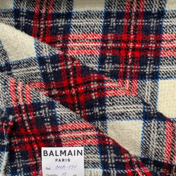 Balmain Woolen Tweed Checked