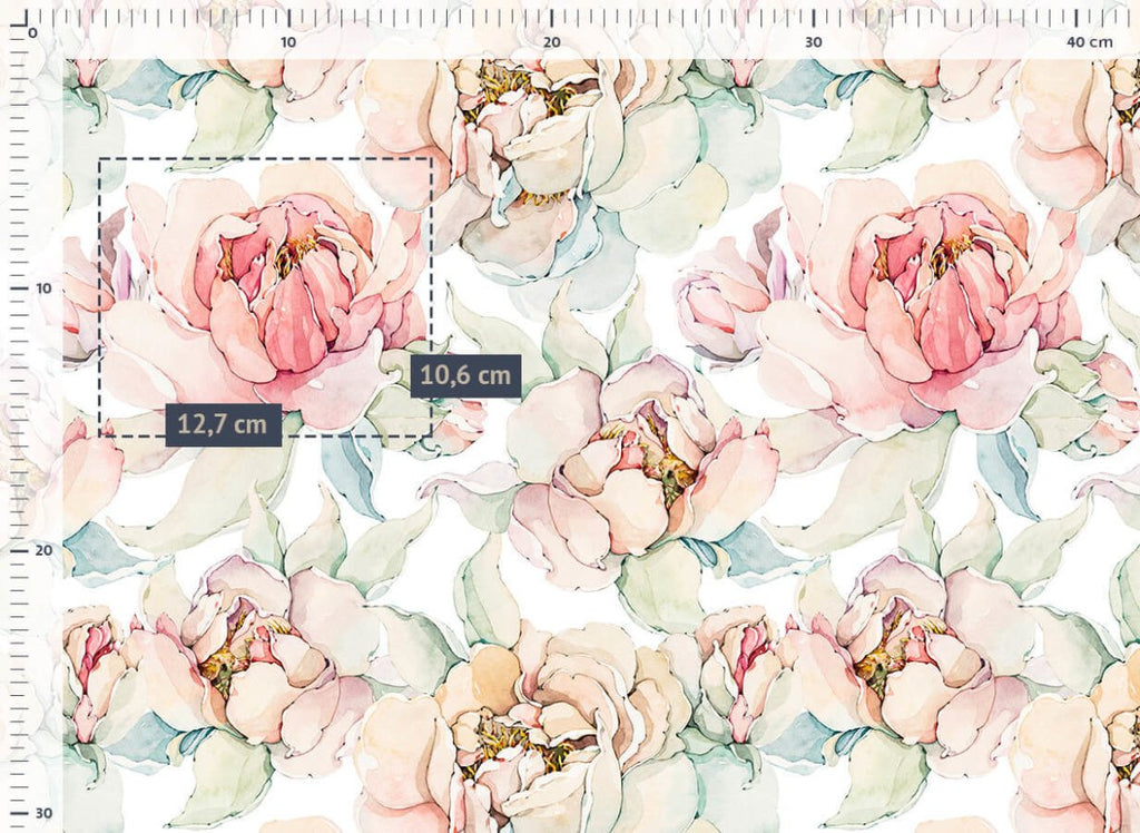 Blossoming delicate roses jersey