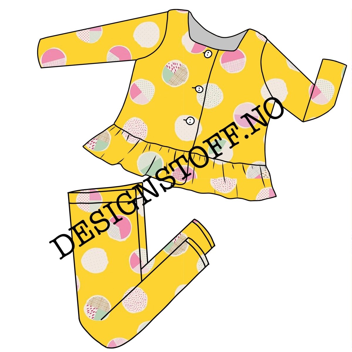 Bomullsjersey i gult fra Art Gallery Fabrics - Colorfantasy