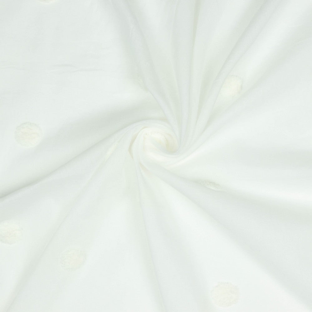 Cotton Voile Dots - White/White
