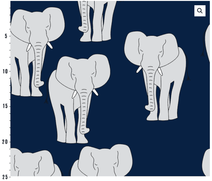 Elephant Dark Blue - økologisk jersey Joseli Design