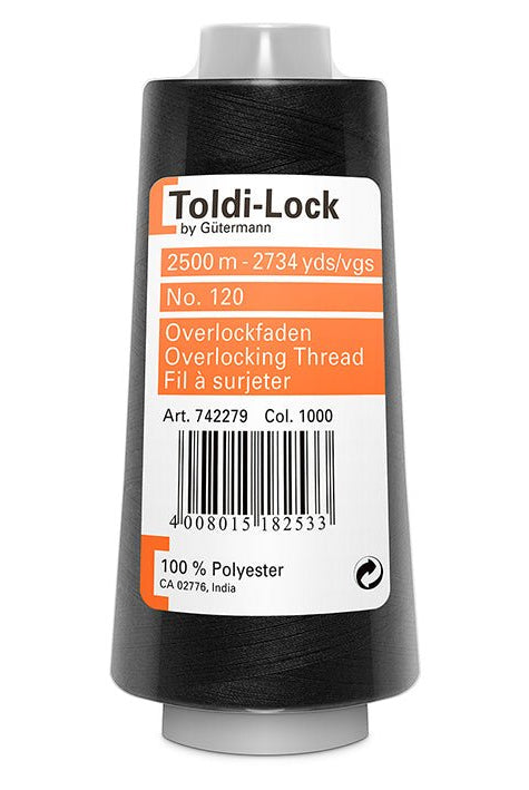 Gutermann Toldi-Lock overlock tråd 1000 Sort