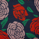 Mønstret Jacquard Økologisk - Cozy Jungle - Blomster Brinarina rød og rosa
