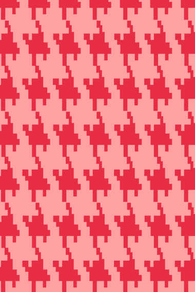 Mønstret Jacquard Økologisk - Houndstooth rød og rosa