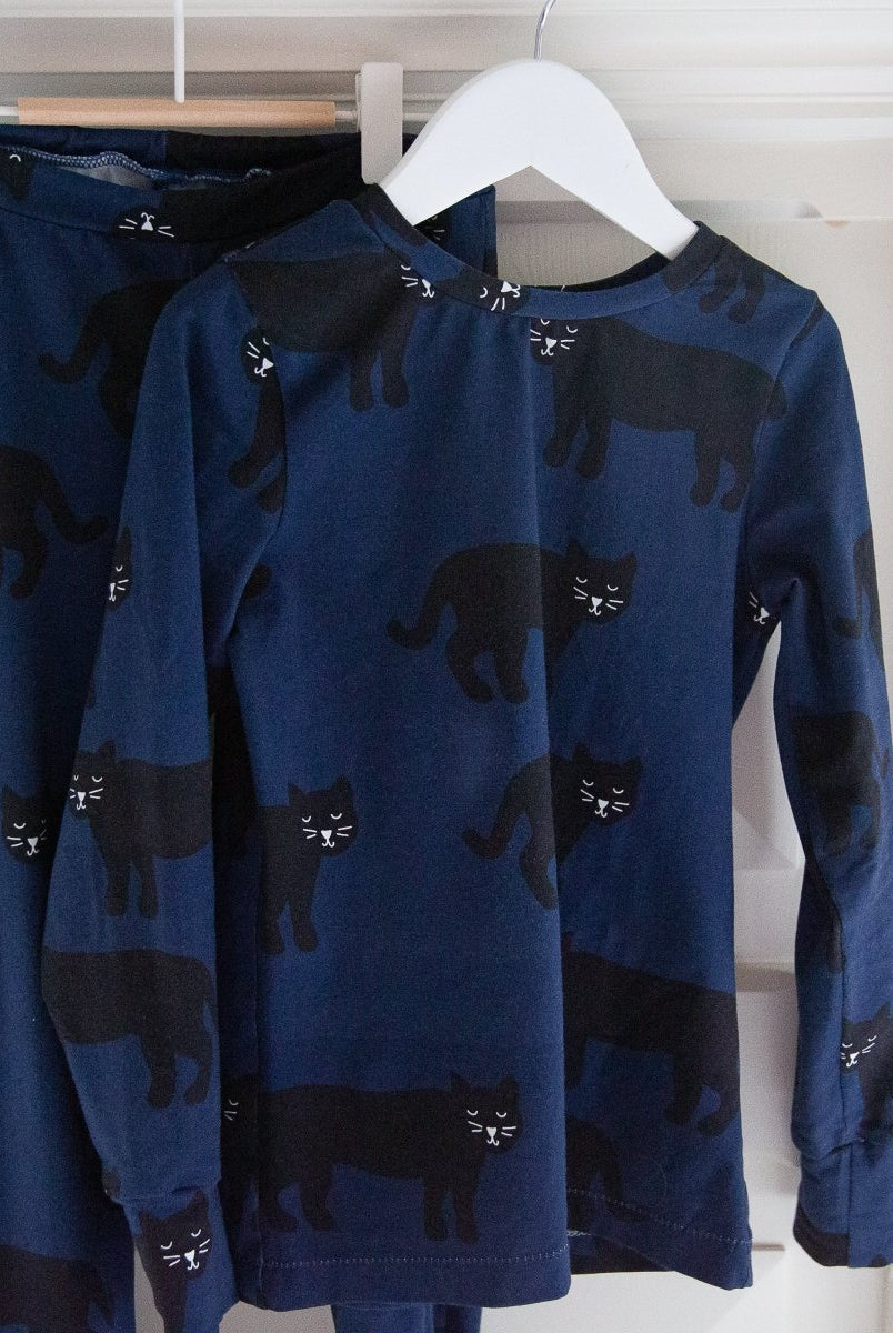 Panter Dark Blue - økologisk jersey Joseli Design