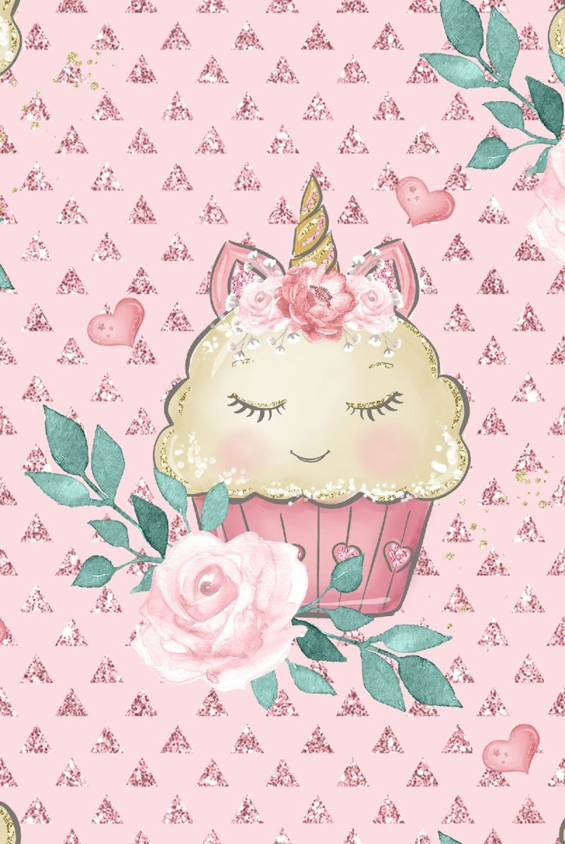 Pink Cup Cake Unicorn - French Terry