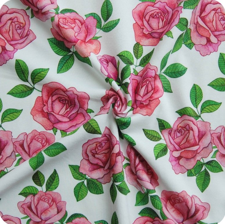 Pretty woman white jersey stoff fra vintage in my heart