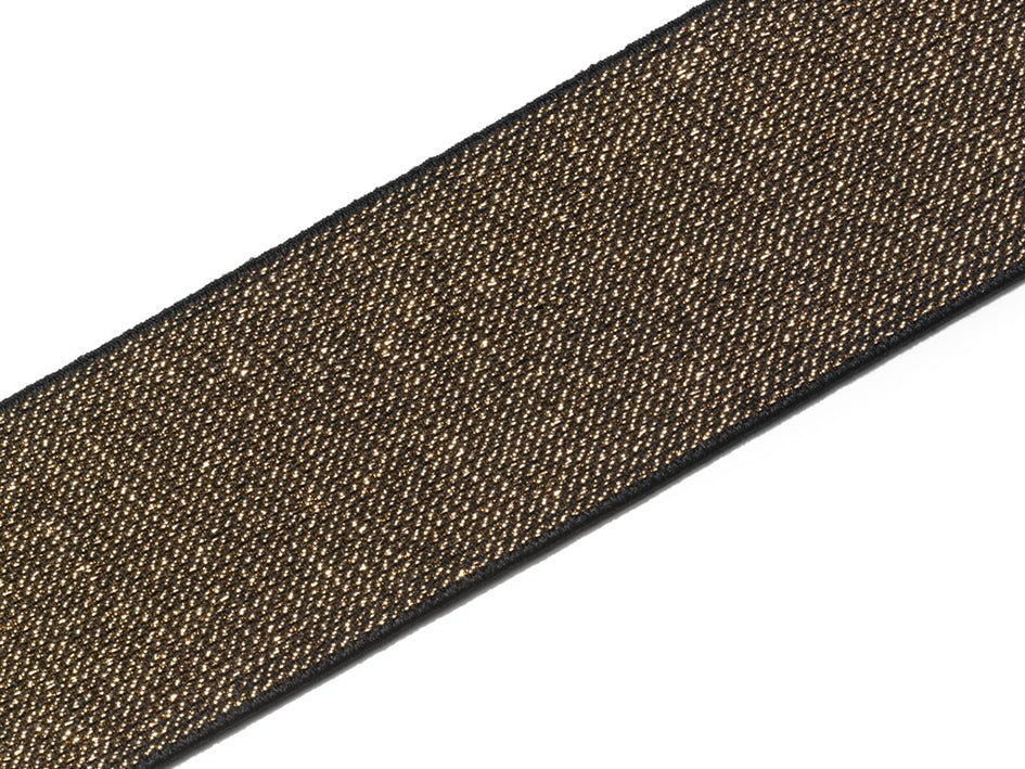 Prym Color Elastic 50 mm black/gold - hel pakke 7m