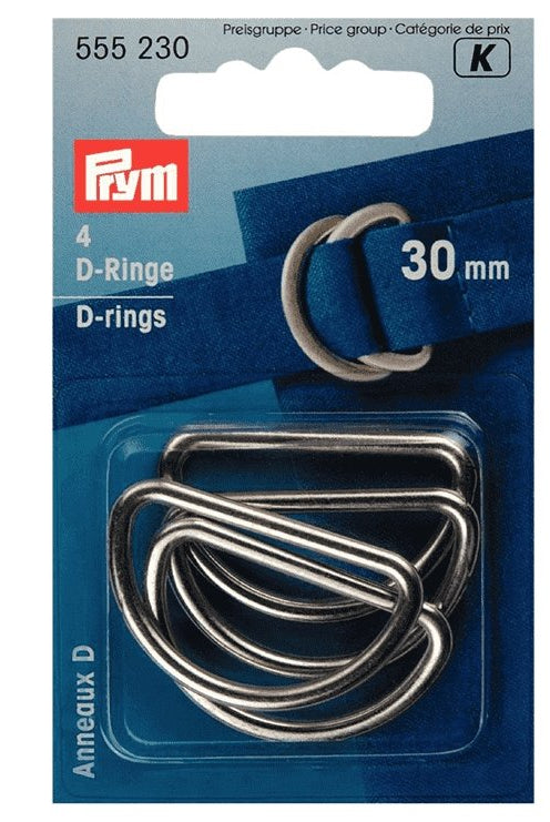 Prym D-ring 30mm 4 stk – Sølv