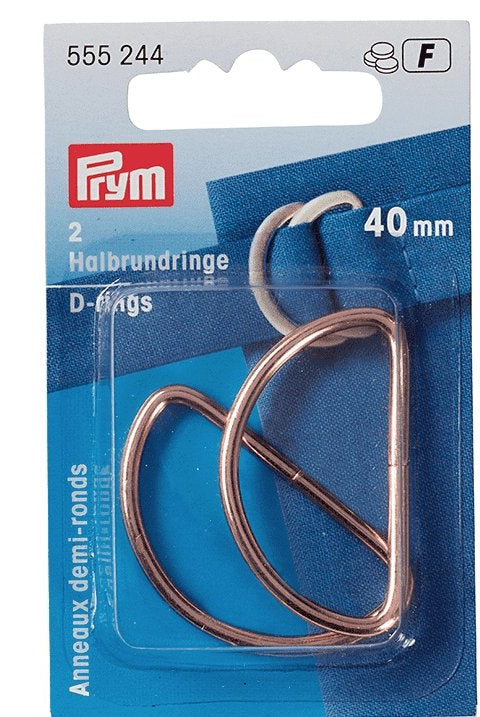 Prym D-ring 40mm 2 stk – Rose gold