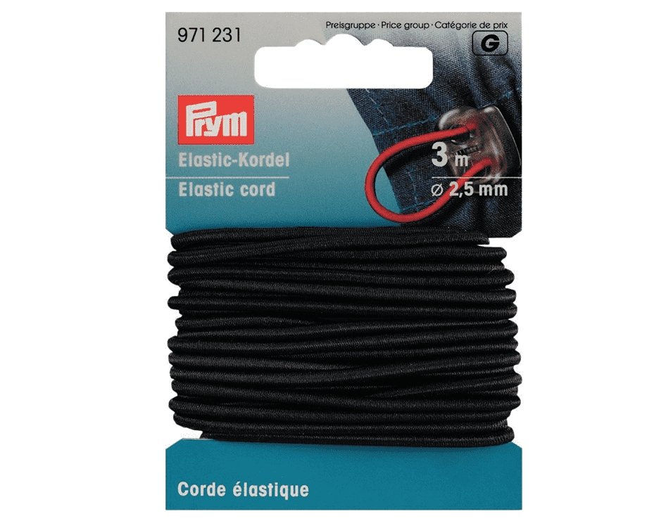 Prym Elastisk strikk – 2,5mm svart