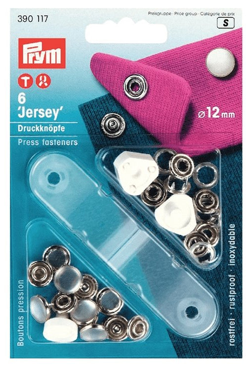 Prym Perle-trykknapper Jersey 12mm 6stk – Hvit