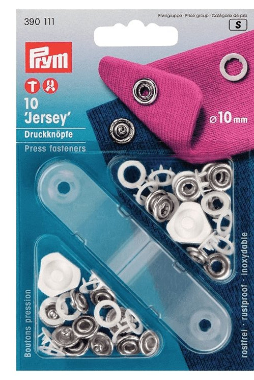 Prym Trykknapper Jersey 10mm 10stk – Hvit