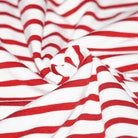 Stripete Jersey - hvit og rød - STOFFREST PÅ CA 99 CM