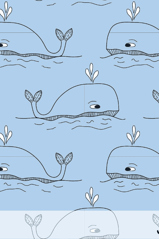 Whale Blue - Jny Kids - økologisk jersey